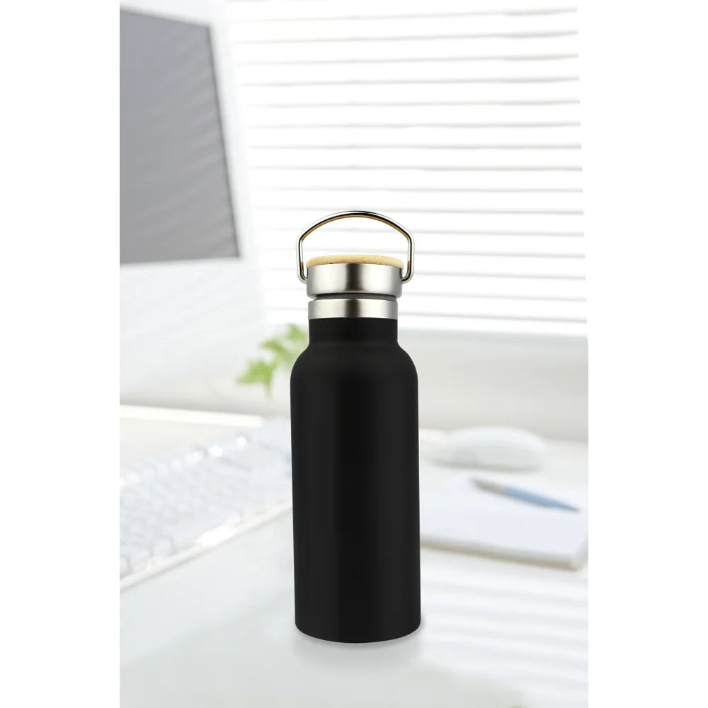 500ml/17oz Double Wall S.S. Sport Bottle Black