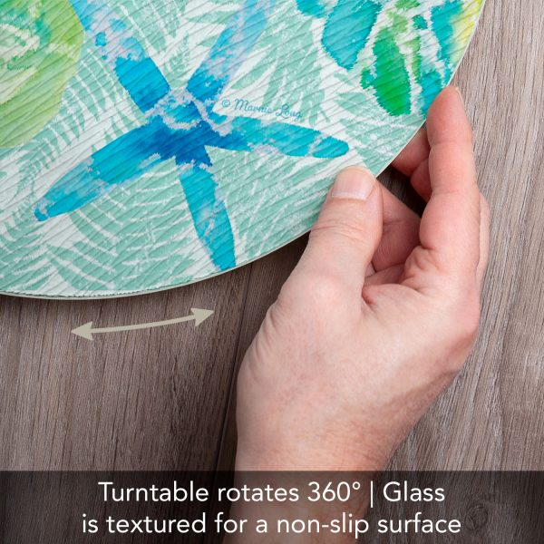 Isla Mona Coastal Tempered Glass Turntable