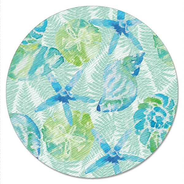 Isla Mona Coastal Tempered Glass Turntable