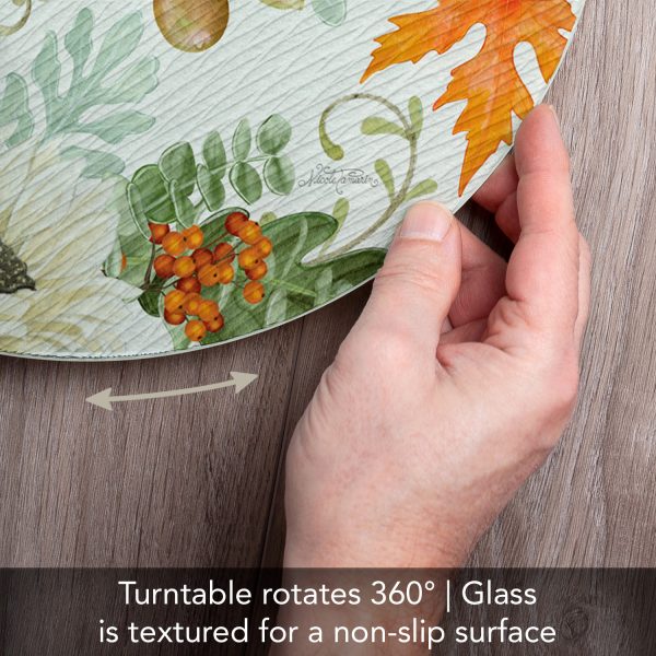 Farmhouse Fall Tempered Glass Lazy Susan