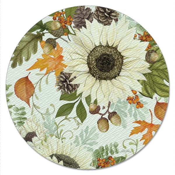 Farmhouse Fall Tempered Glass Lazy Susan