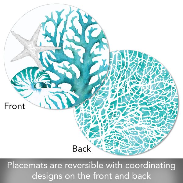 Coral Life Round Reversible Placemat