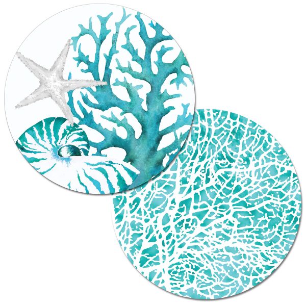 Coral Life Round Reversible Placemat