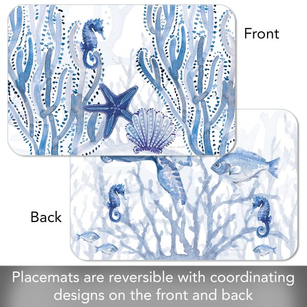 Indigo Coastal – Easycare Reversible Placemat