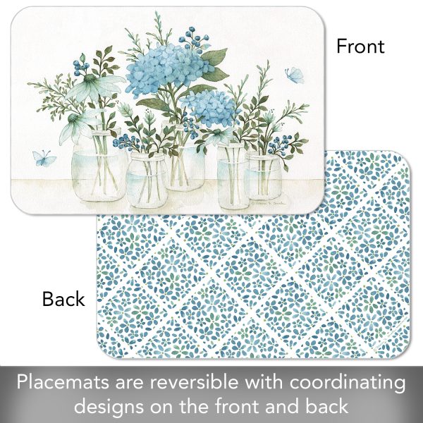 Mason Jars & Florals – Easycare Rectangle Reversible Placema