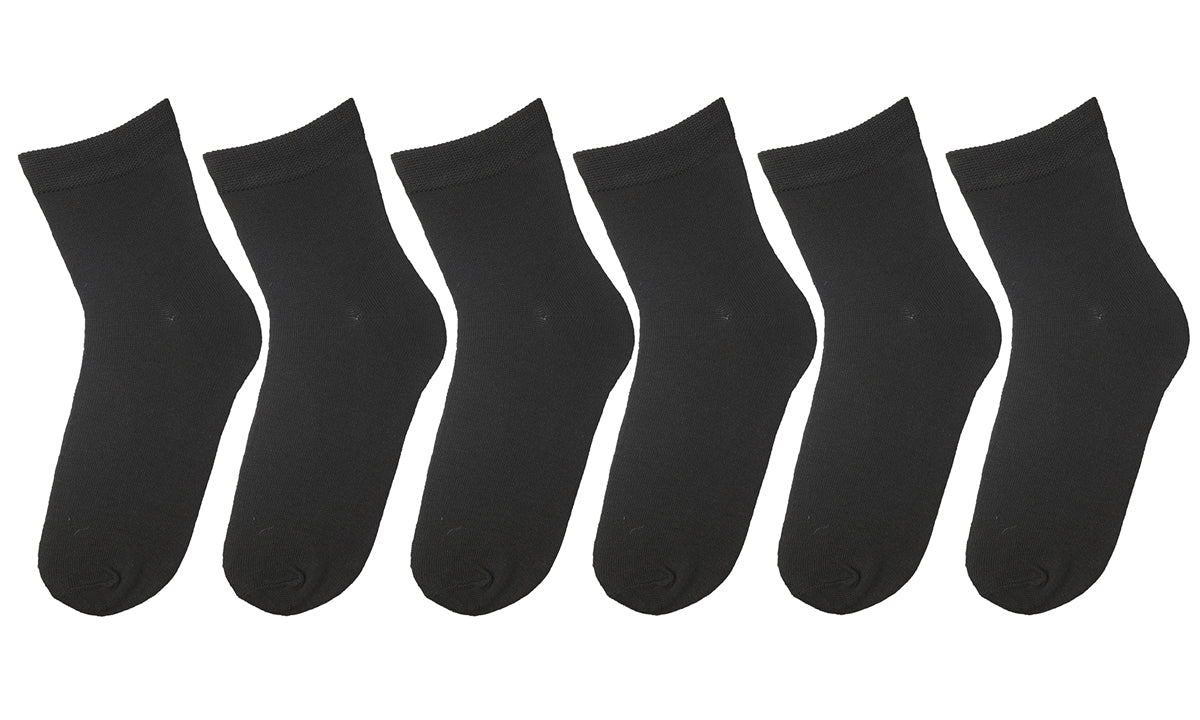 Women's 6 Pairs per Pack Black Quarter Socks