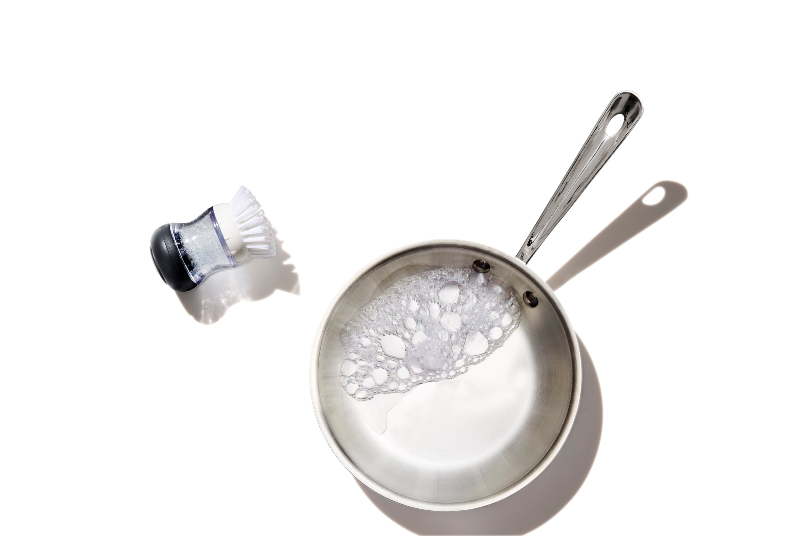 Soap Dispensing Palm Brush Storage Set