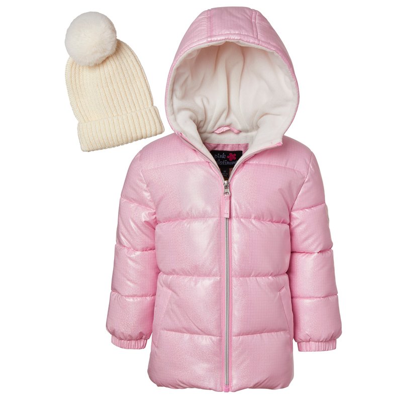 GWP Metallic Grid Puffer Pink