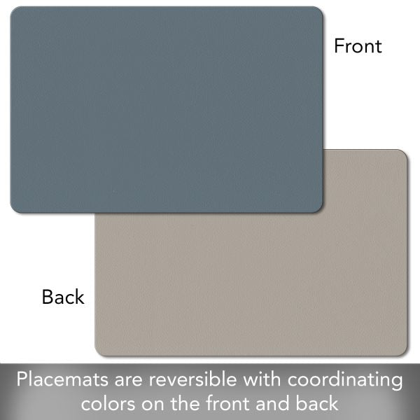Azul/Gris – Salvamanteles de cuero PVC
