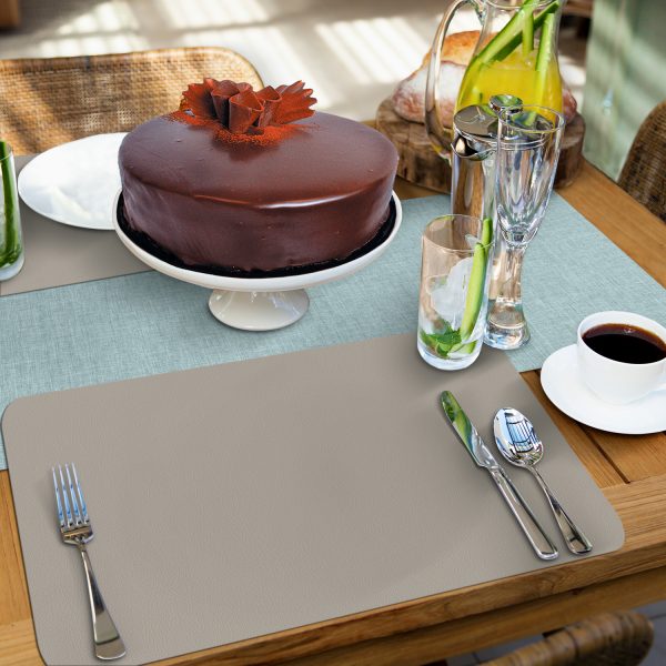 Grey/White – PVC Leather Placemat