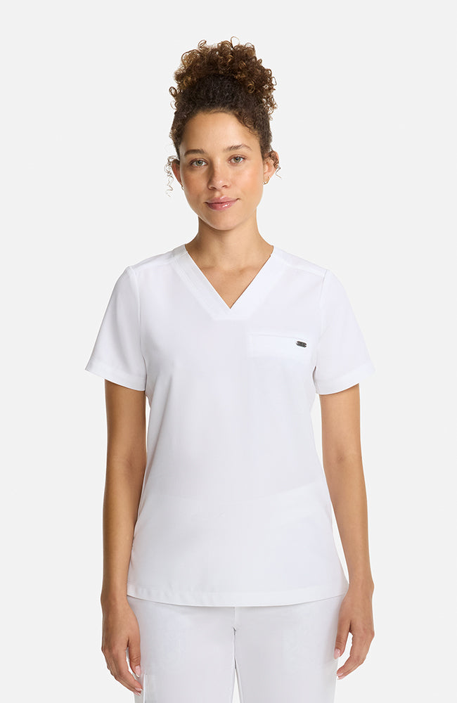 Billie V Neck Top White Gardenia