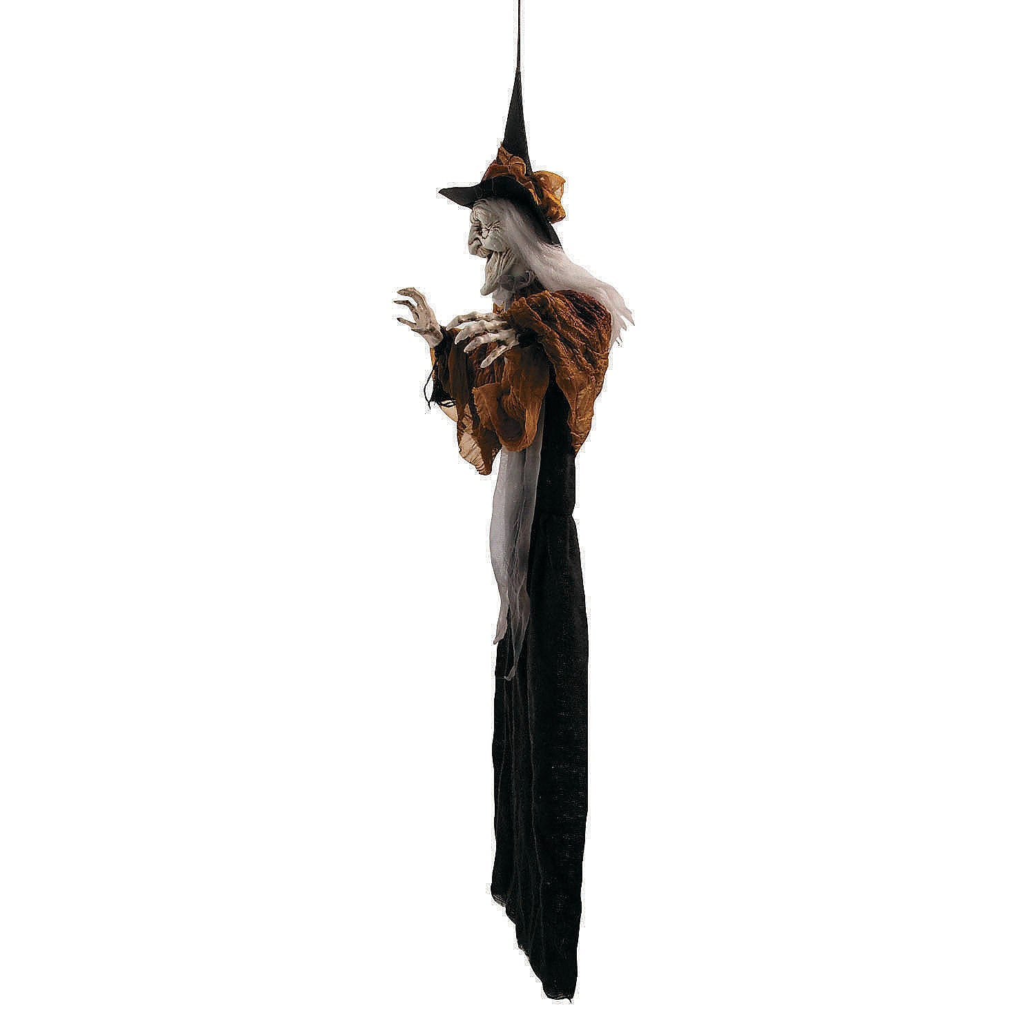 27 1/2" Hanging Smiling Witch with Gray Hair