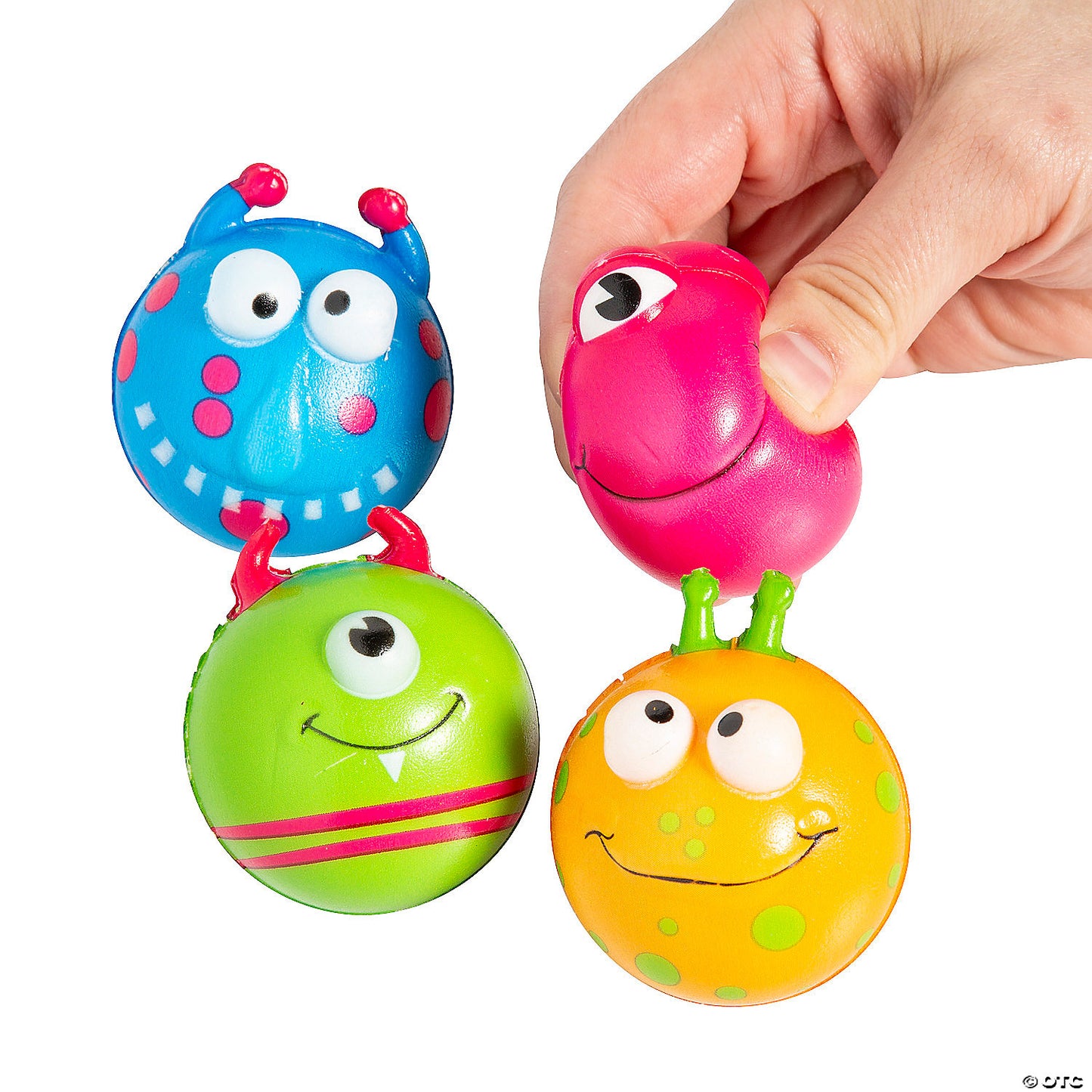 2" Mini Monster Character Bright Colors & Patterns Stress Balls