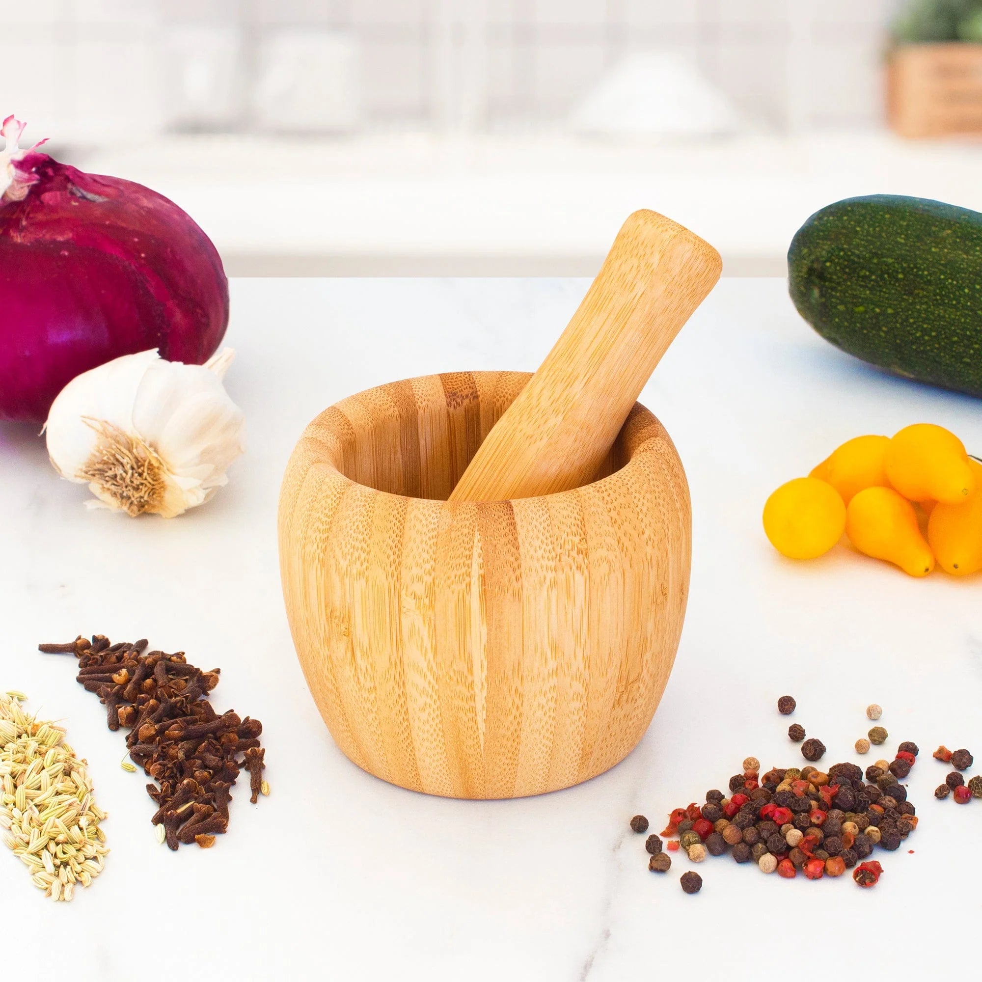 4" Bamboo Mortar & Pestle