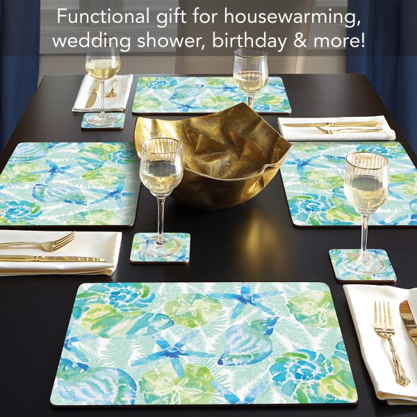Isla Mona Coastal – Hardboard Cork-back Placemats-Set of 4