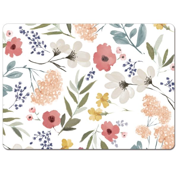 Meadow Pink Multi Floral – HB Cork-back PM Boxed Set of 4