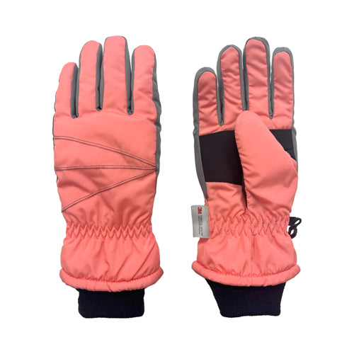 TASLON SKI GLOVE - SIZE 4-6x PEACH/GREY