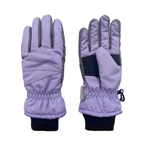 TASLON SKI GLOVE - SIZE 4-6x PURPLE/GREY