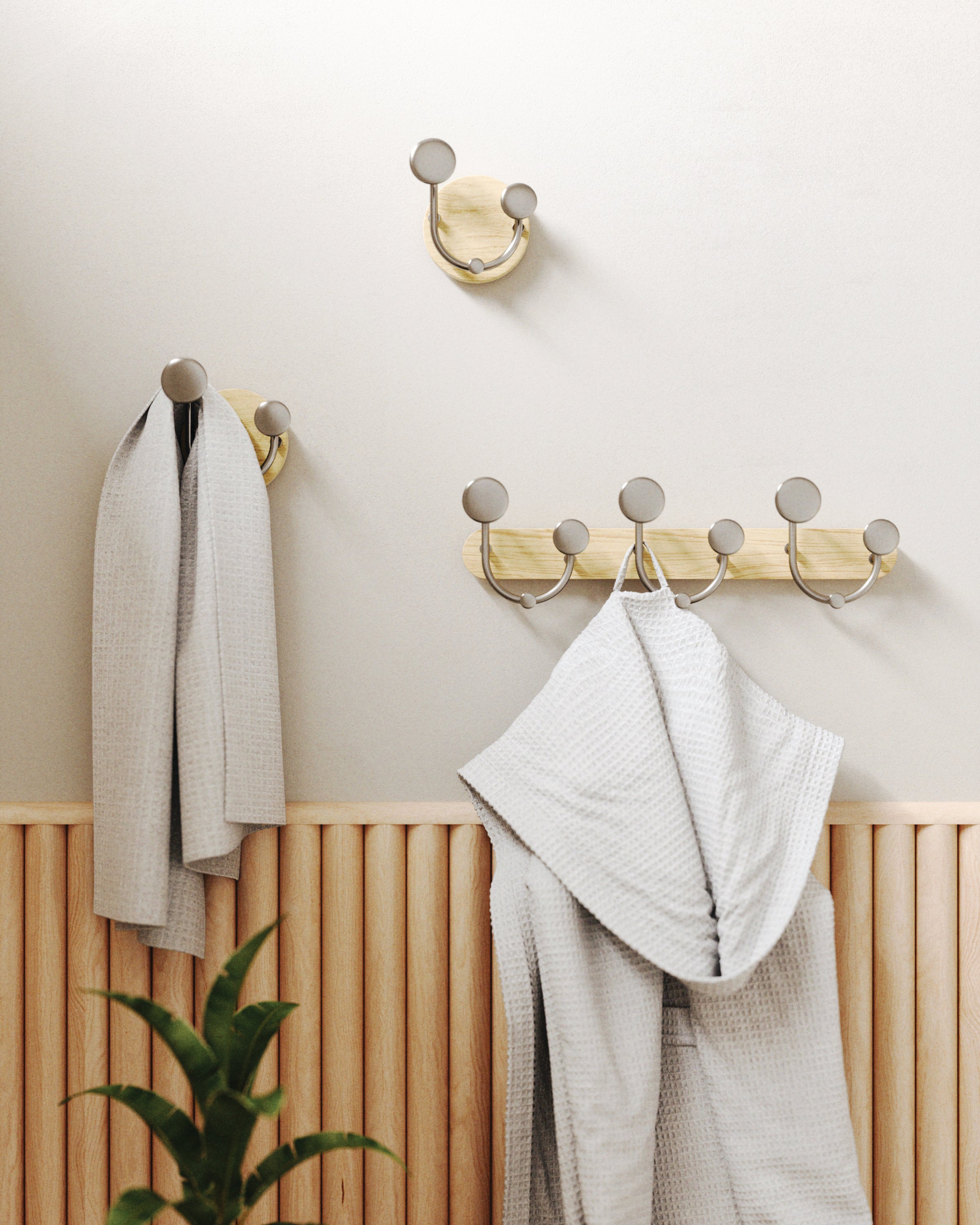 Melody 3 Valet Hook Natural / Nickel