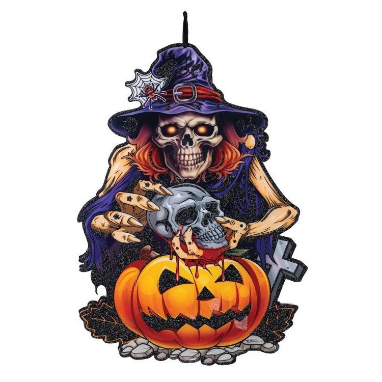 Spooky Feliz Halloween LED Light-Up Core Board Hanging Decor