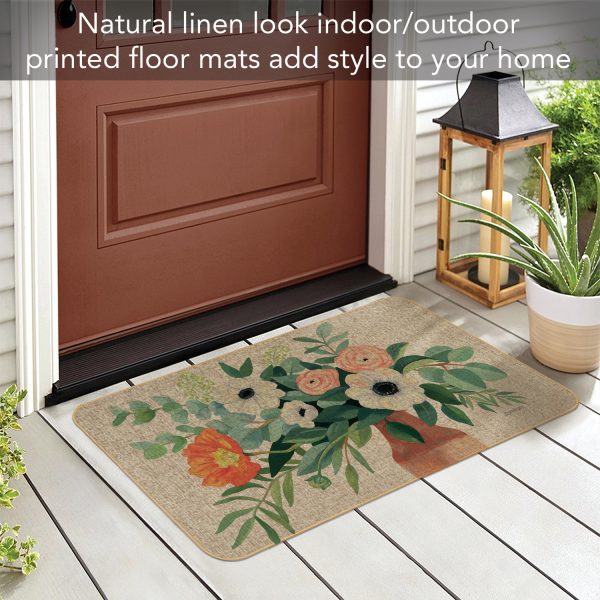 Fresh Poppies – Linen Floor Mat