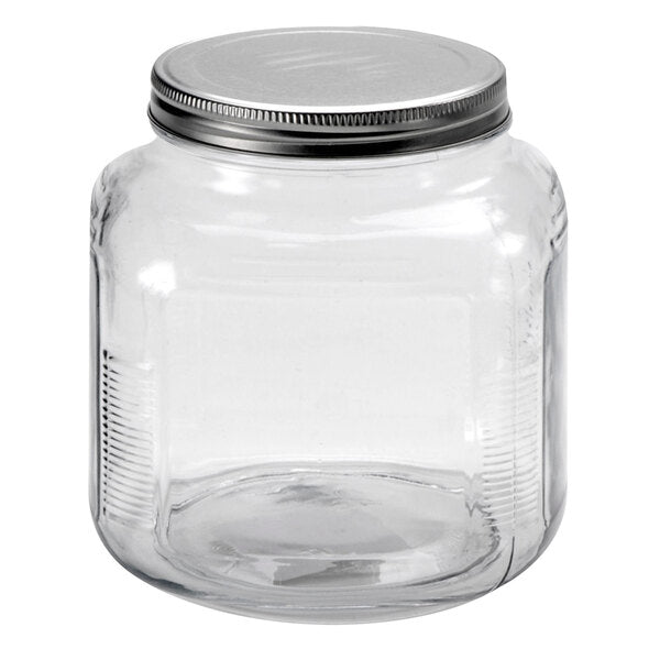 2QT Cracker Jar WITH / Serrated Silver