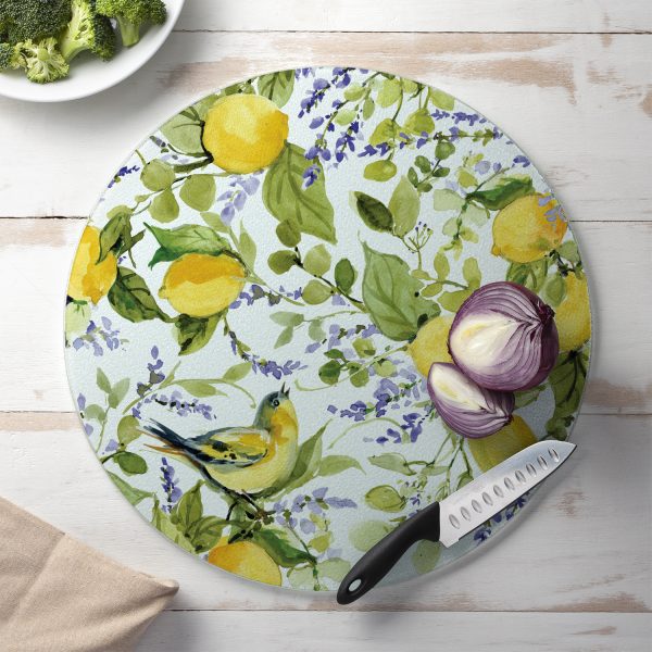 Watercolor Lemons – Round Glass Counter Savers