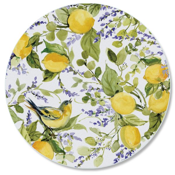 Watercolor Lemons – Round Glass Counter Savers
