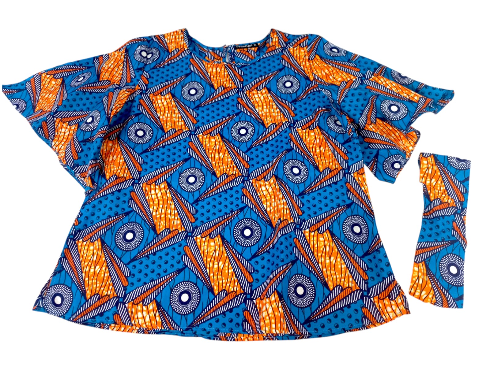 Camisa Dama Naranja-Azul (Etnia Negra)