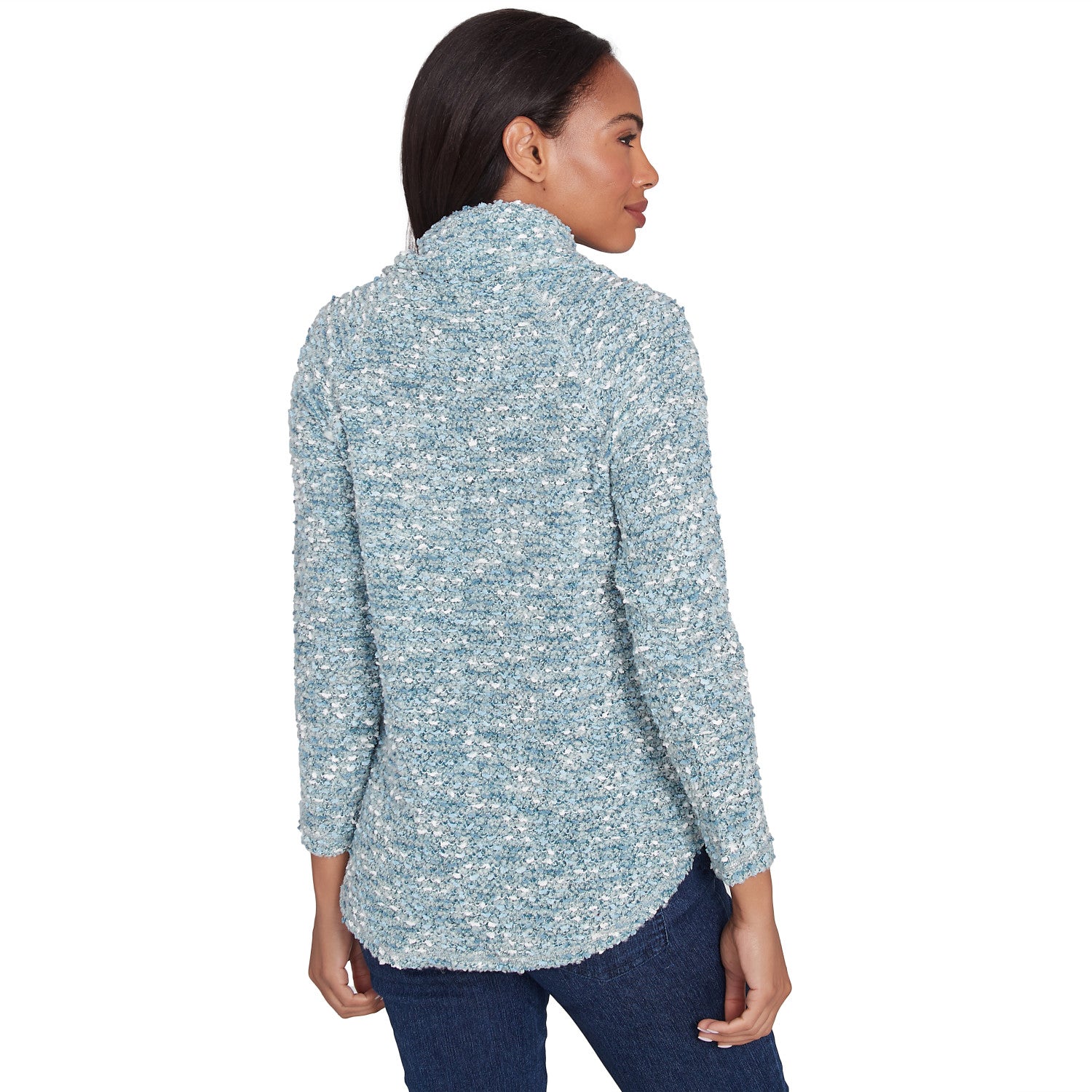 Cowl Neck Cozy Boucle Knit Top Jade - Ruby Rd