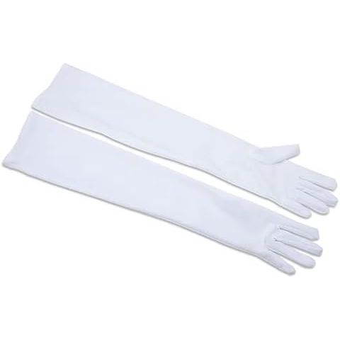 Guantes de satén blancos