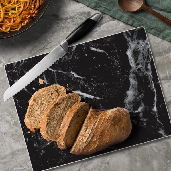 Black Marble Glass Counter Saver 10"x 8"