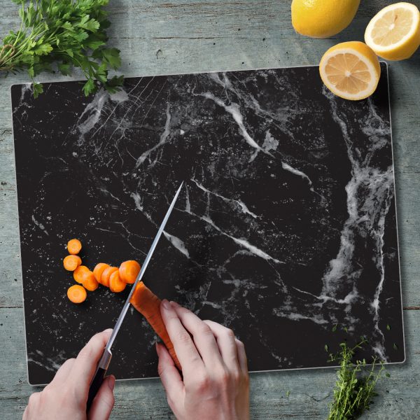 Black Marble Glass Counter Saver 15" x 12"