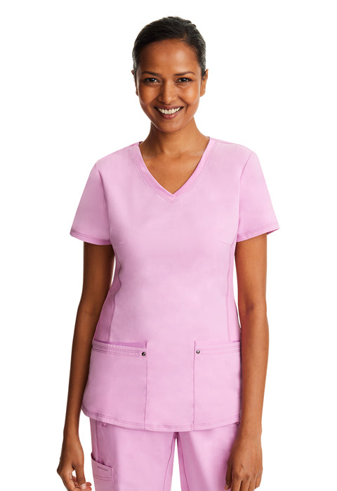 Yoga Knit V-Neck Uniform Taffy Pink