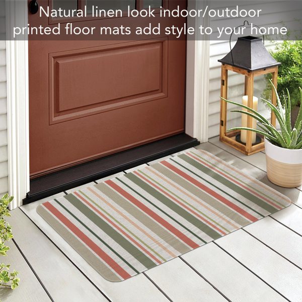 Blessed By Nature Stripe – Poly Linen Floor Mat on Cream 29