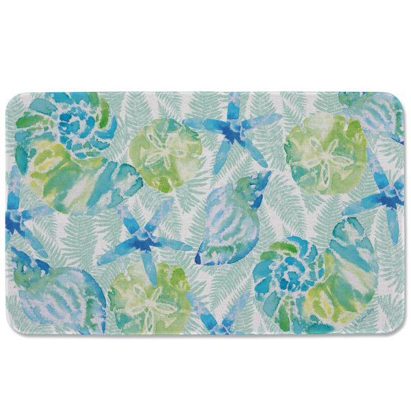 Isla Mona Coastal Poly Linen Floor Mat on Cream