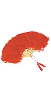 Red Marabou Feather Fan