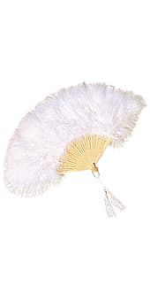 White Marabou Feather Fan