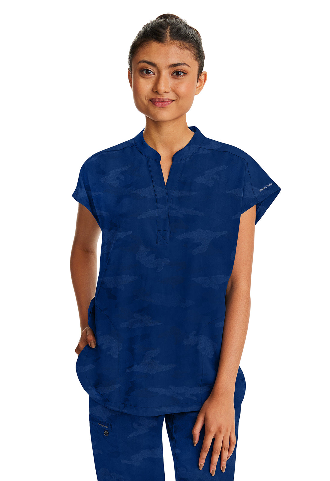 Mandarin Collar Boxy Navy
