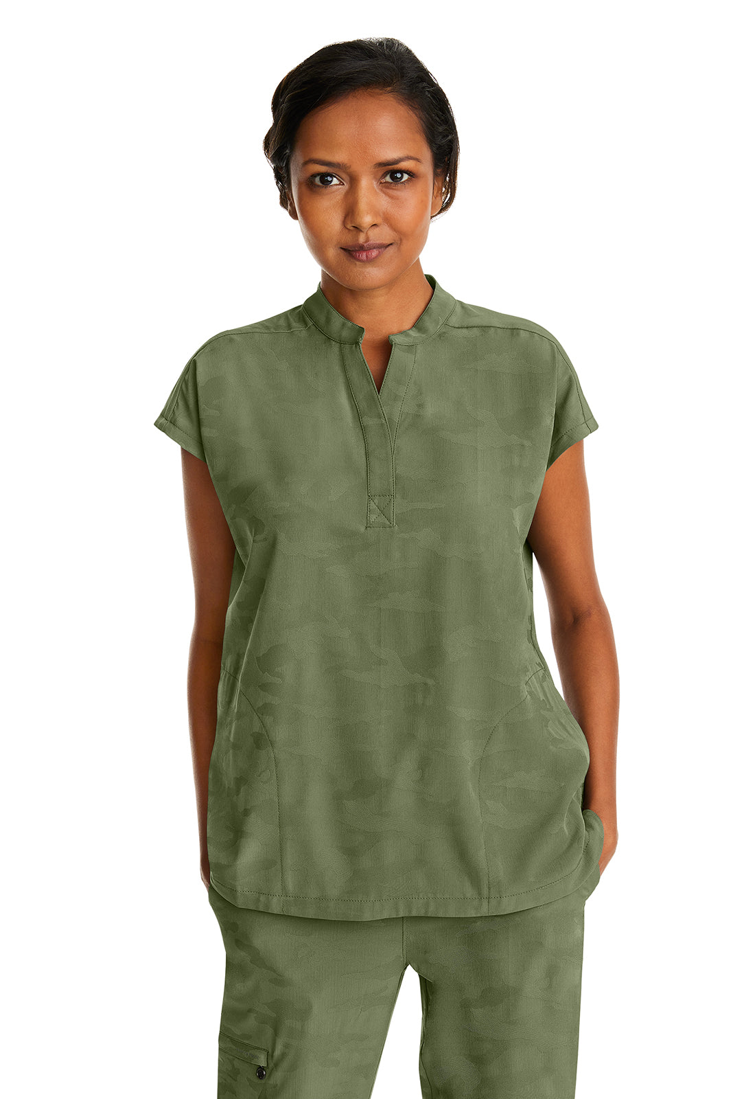 Mandarin Collar Boxy Olive