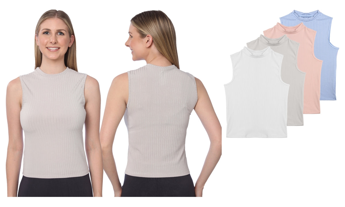 Sleeveless Mock Neck