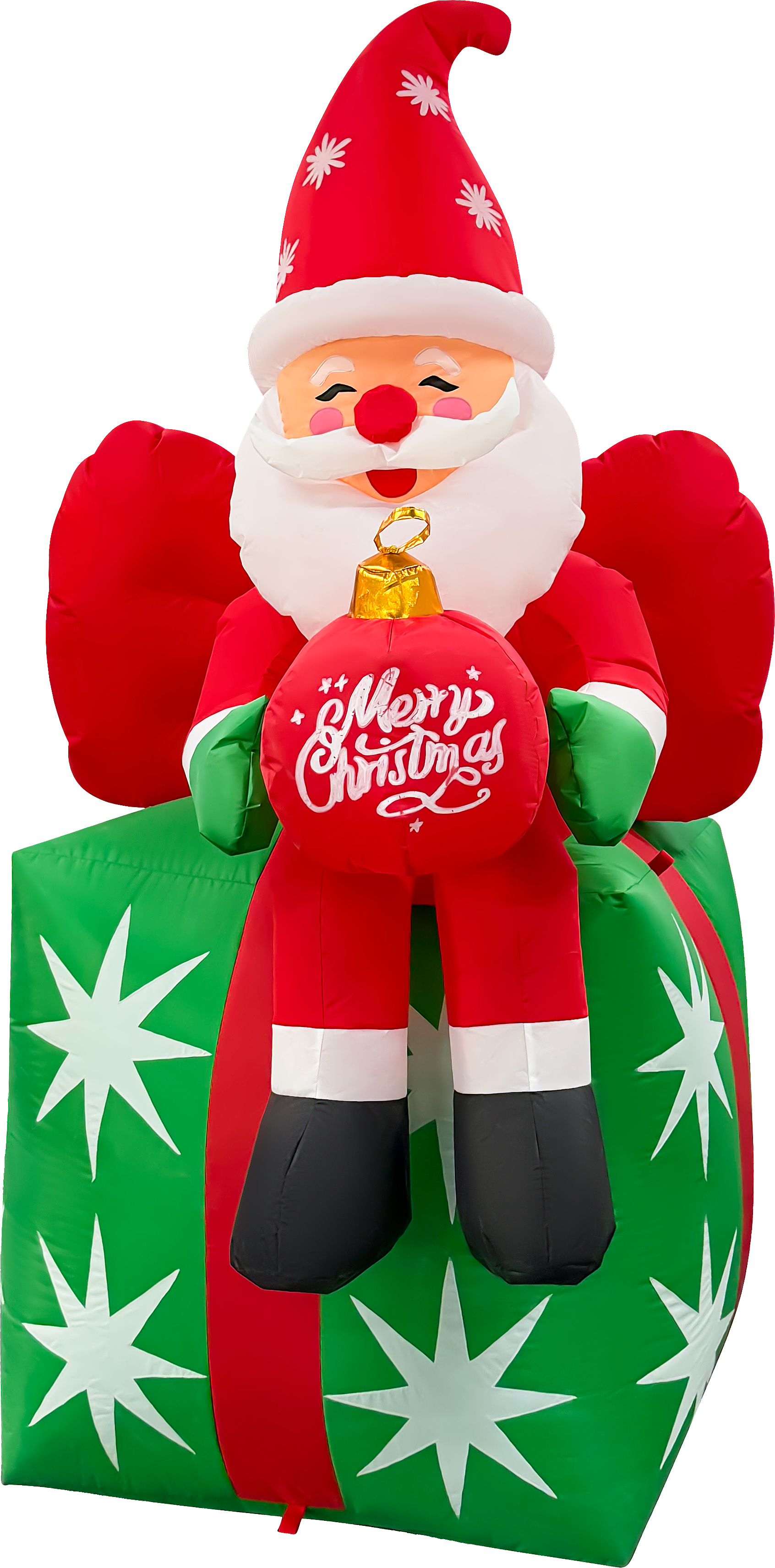 6FT Tall Inflatable Santa Claus in the Gift