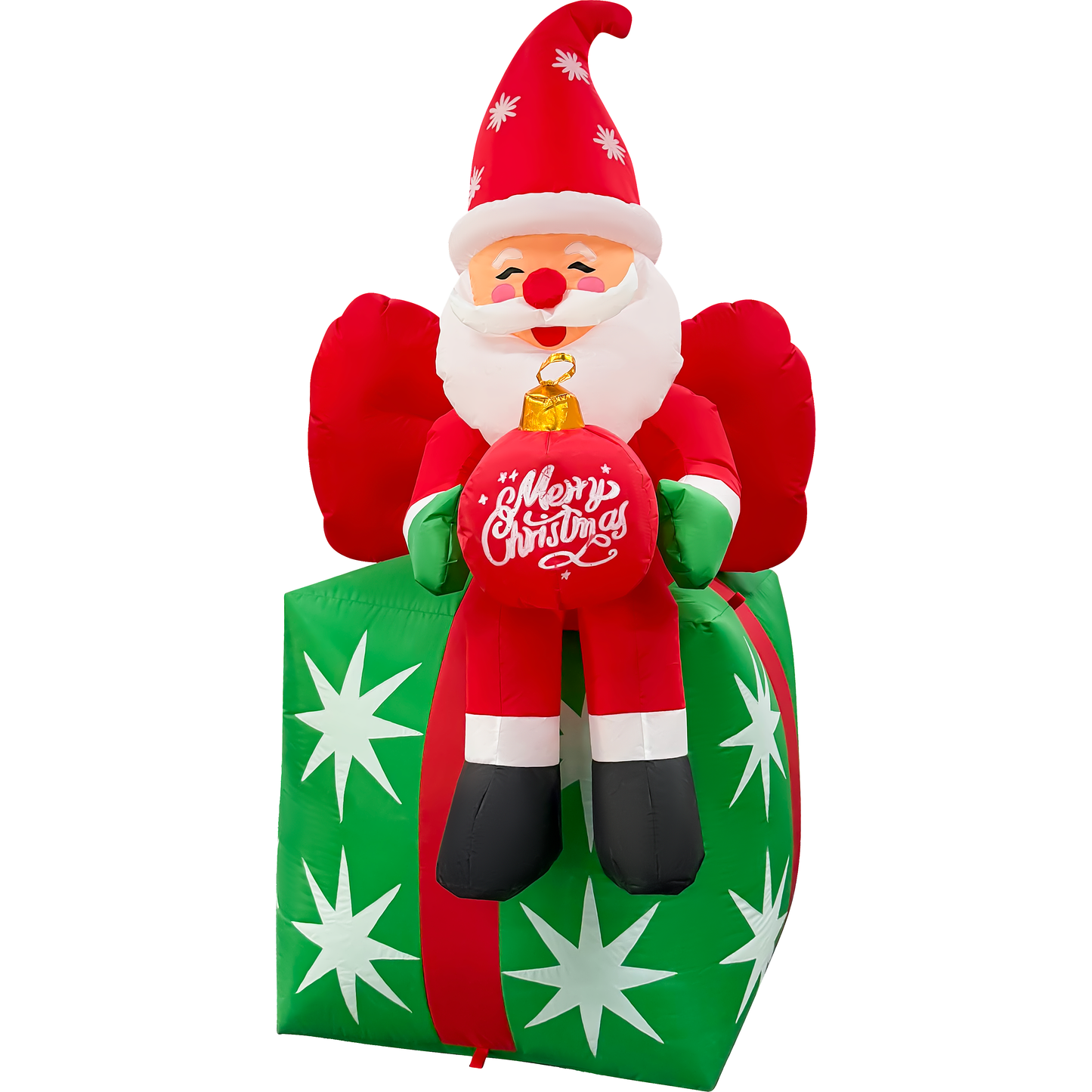 6FT Tall Inflatable Santa Claus in the Gift