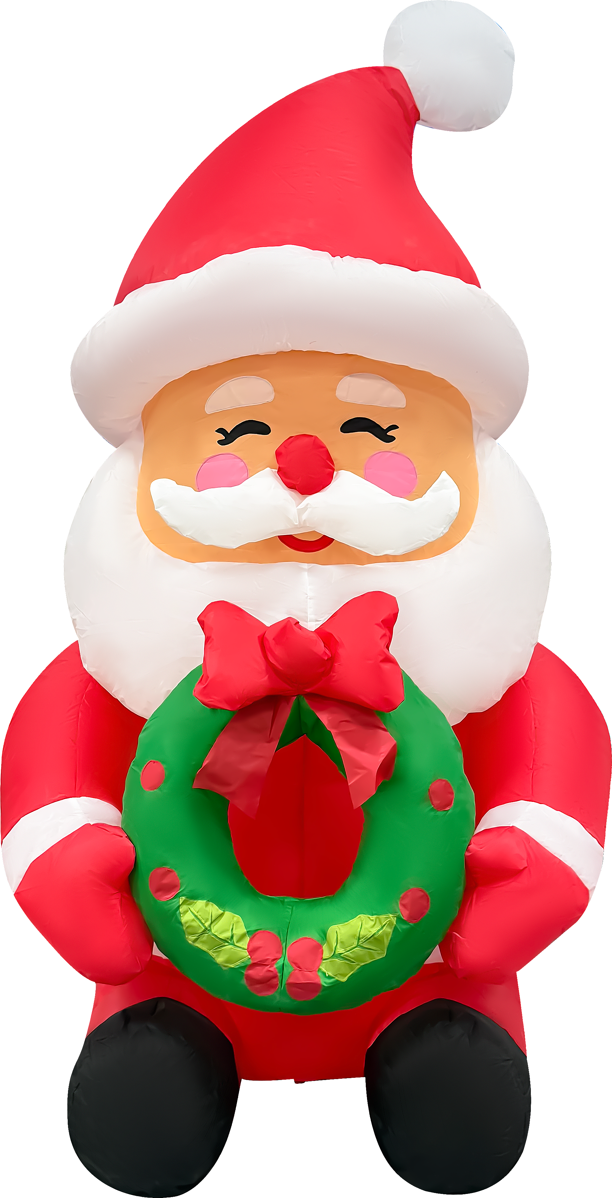 5.2 Ft. Tall Santa Holding a Wreath Christmas Inflatable LED Lights