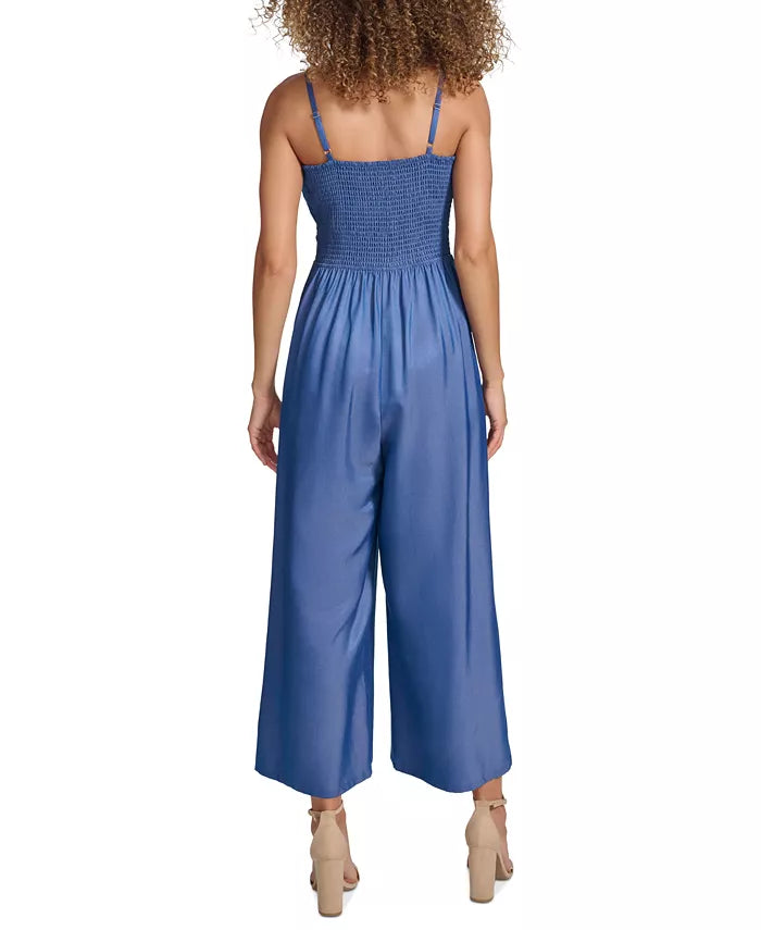 Jumpsuit Chambray Ruched Dark Blue - Kensie
