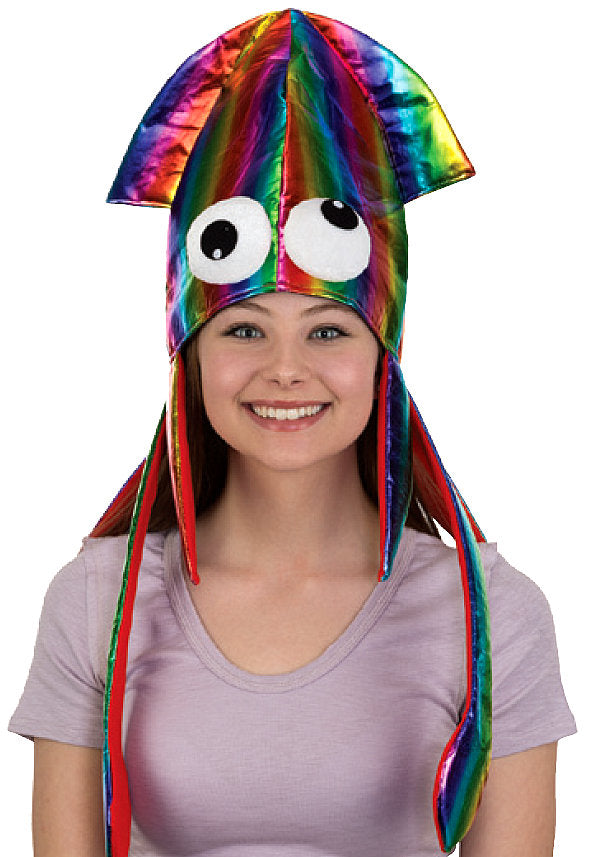 IRIDESCENT RAINBOW SQUID HAT