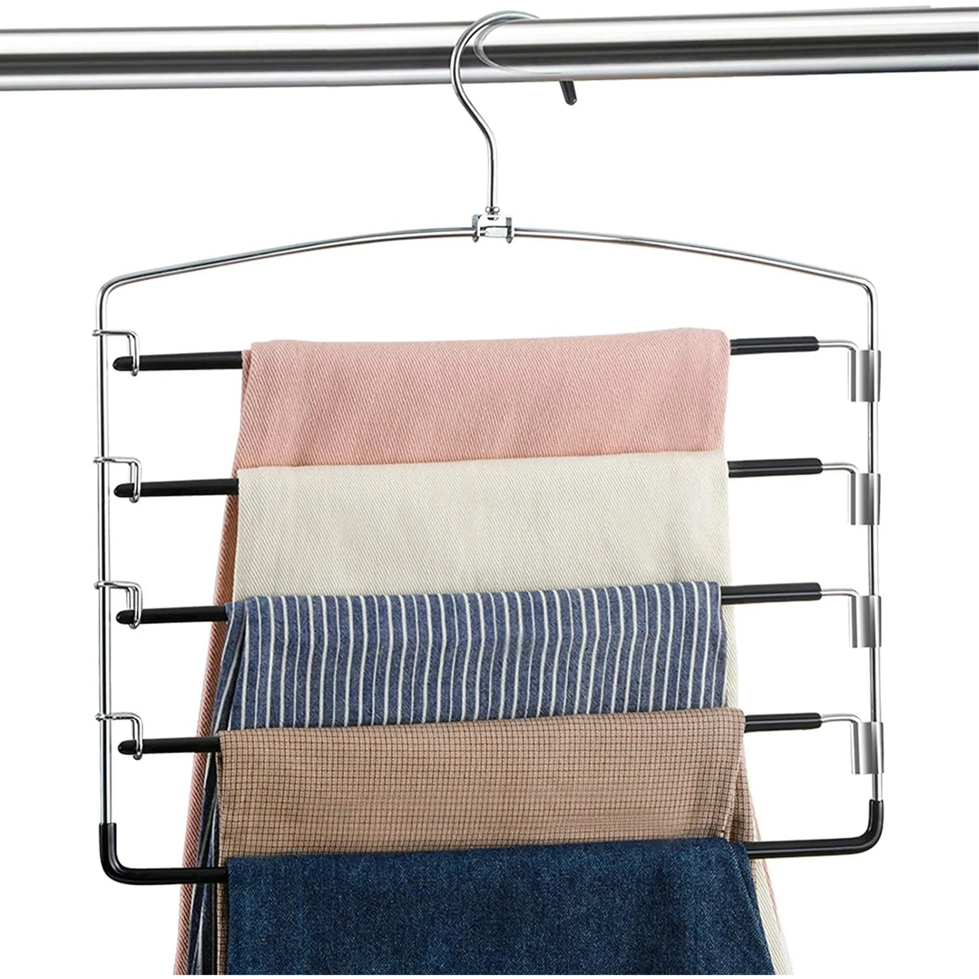 Black/Chrome S/2 4-Tier Pant Hanger