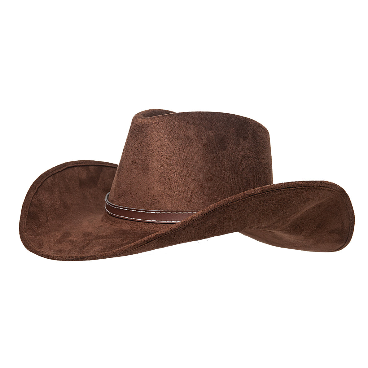 Faux Suede Brown Cowboy Hat