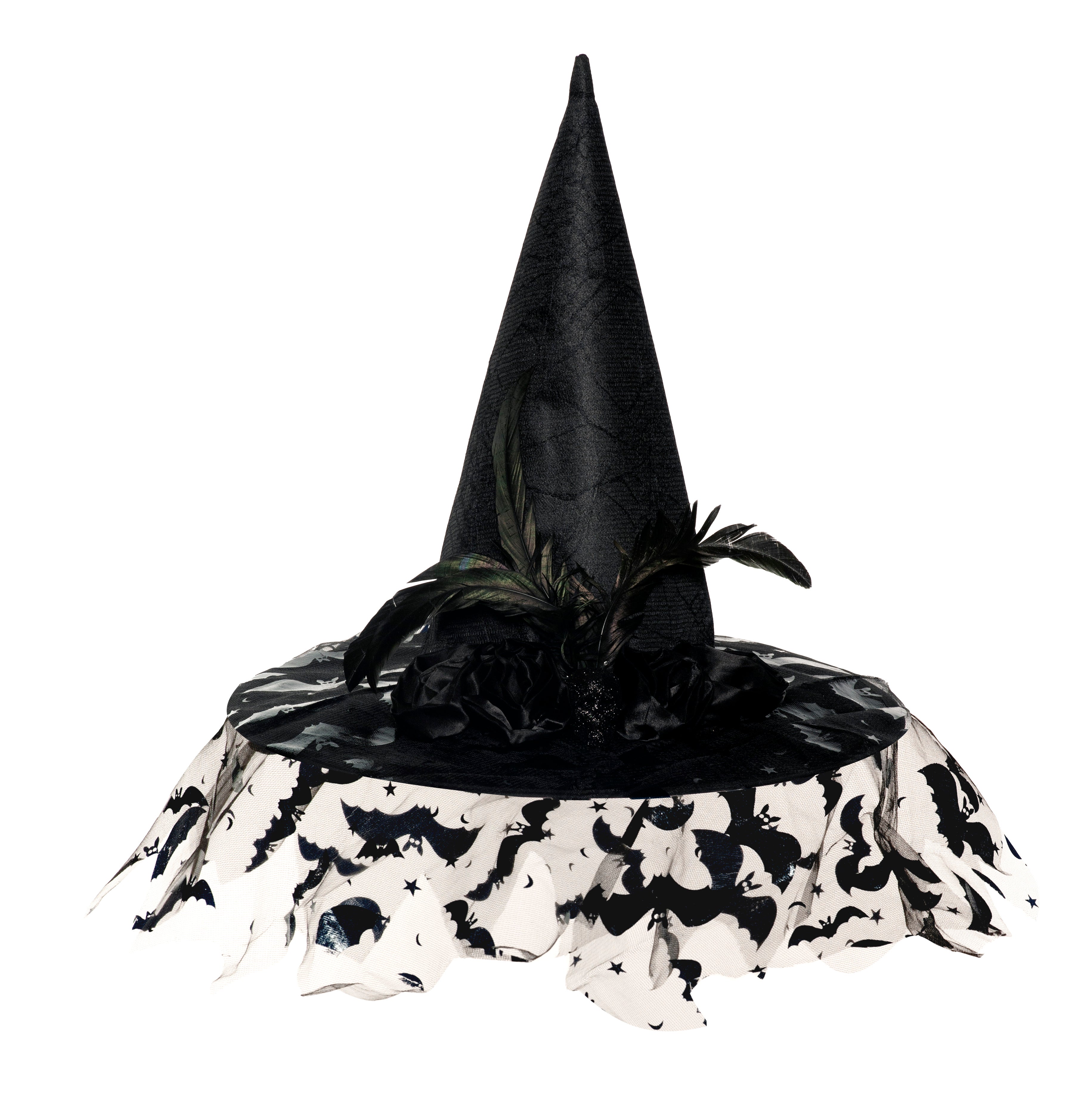 Deluxe Witch Hat With Veil Black