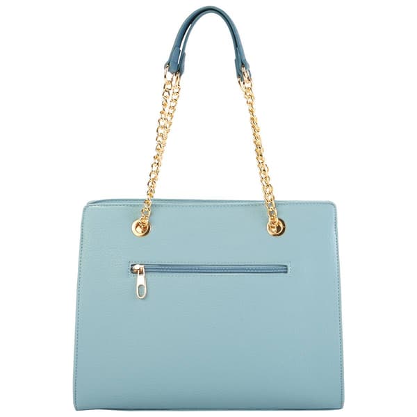 Satchel Bag with Top Zipper Denim